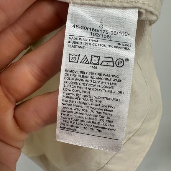BANANA REPUBLIC NWT Trench Dress in Transition Cream White // L - Picture 8 of 11